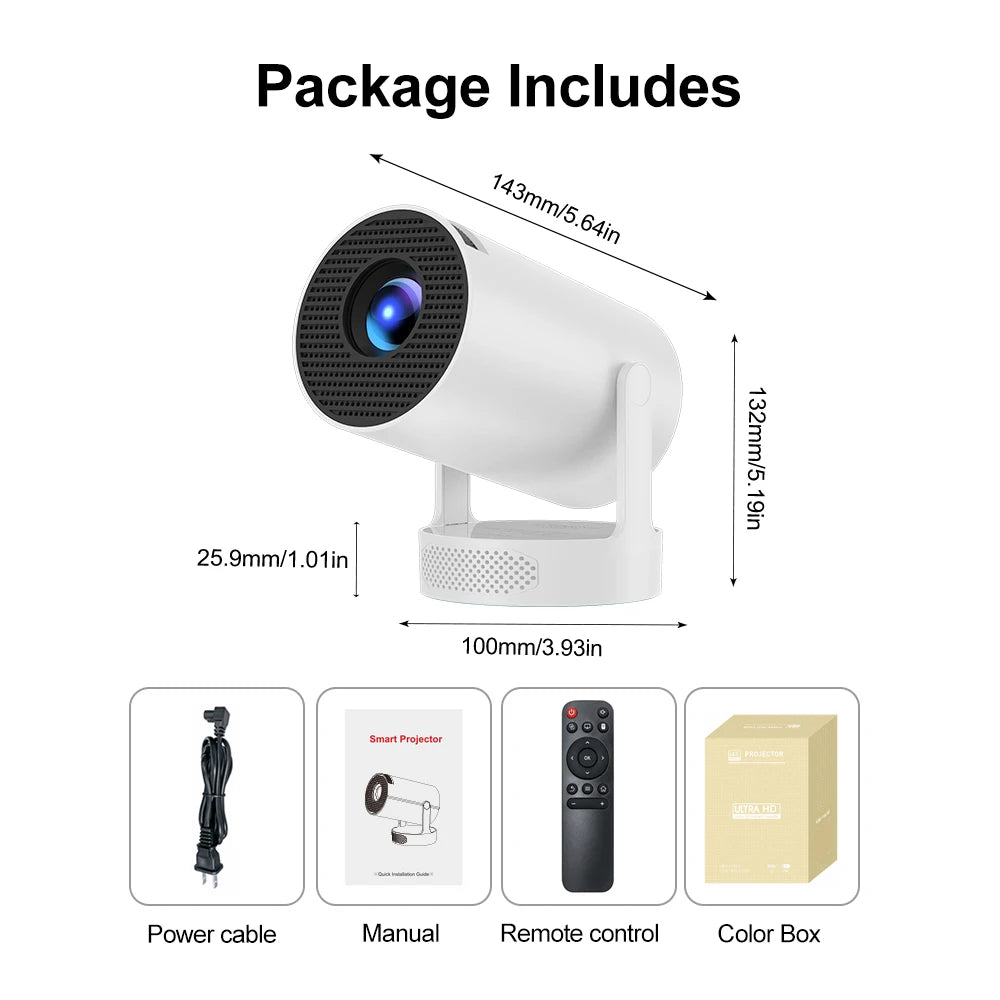 Salange HY300 Ultra 4K Movie Android11 Projector WiFi6 BT5.4 Outdoor Home Theater Auto Vertical Keystone 2025 New Release HY300