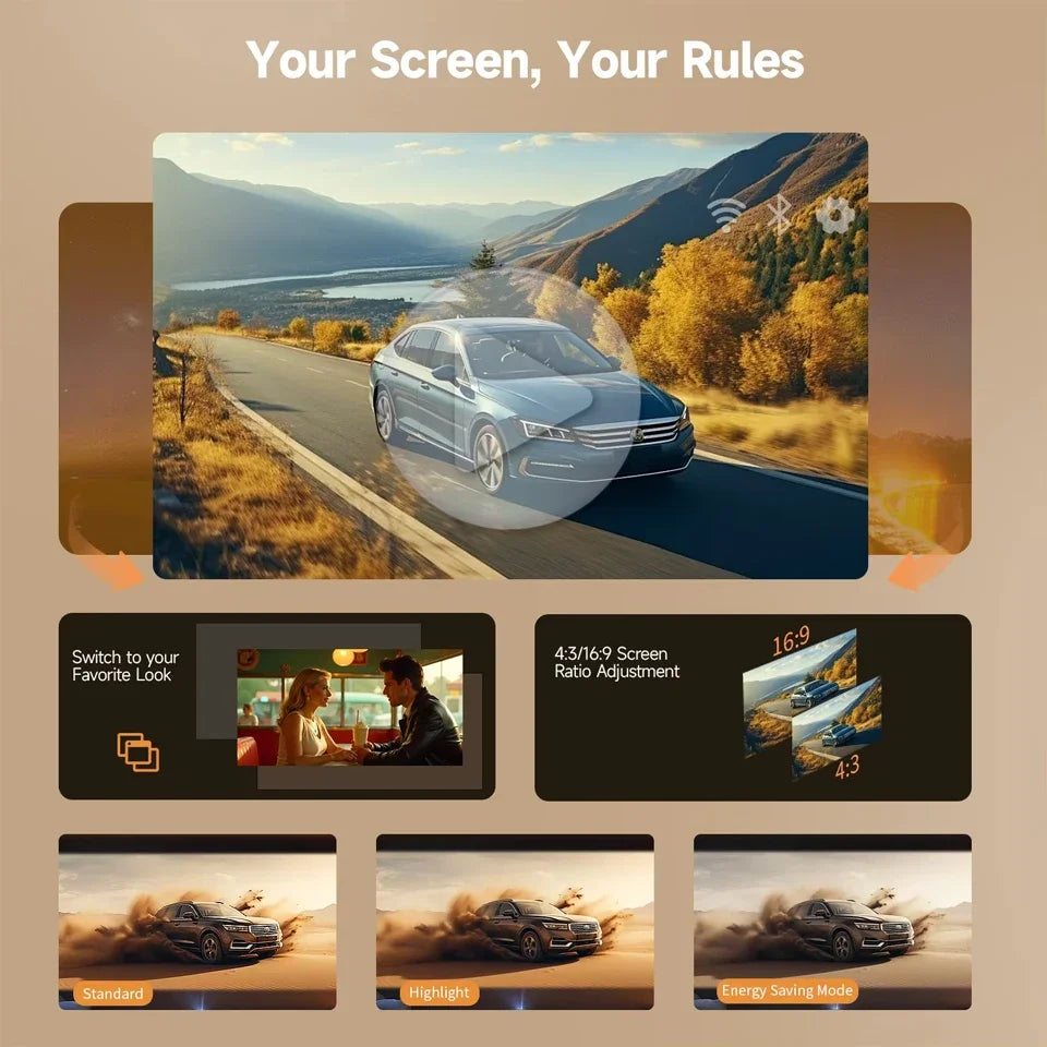 2025 X3 Mini Portable Projector 4k Video Decode Support Android WiFi LED 1080P Home Theater Video Beam Projector for Movies