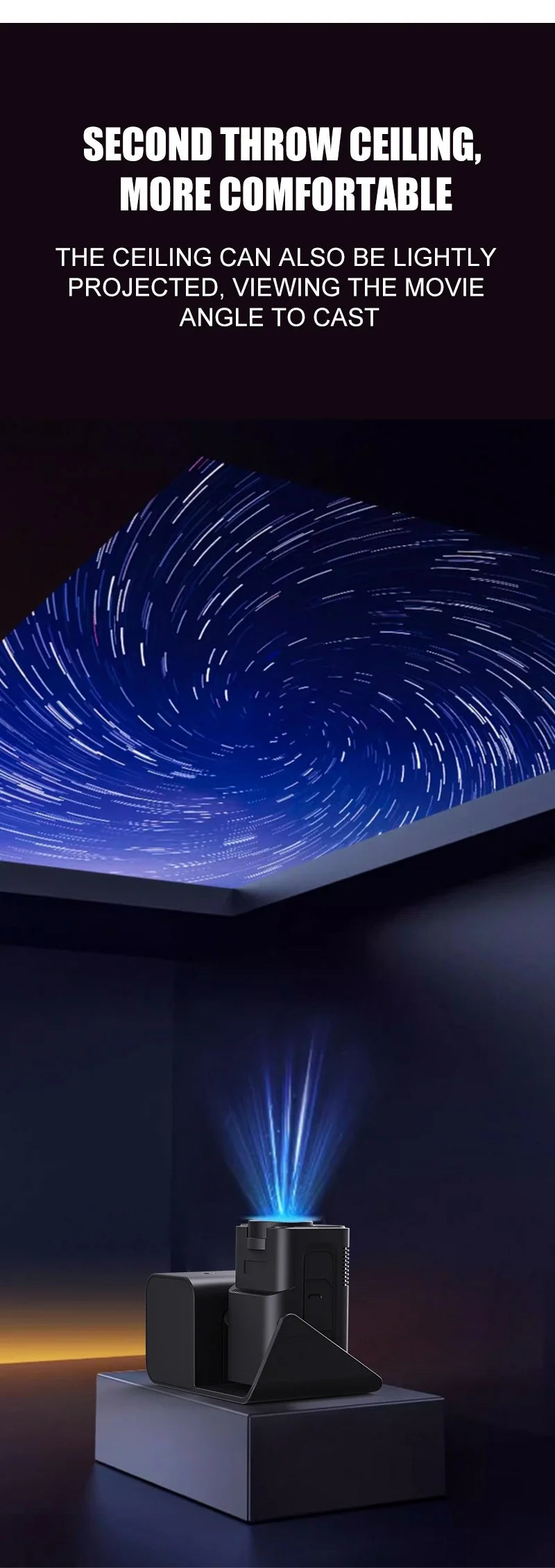 Newly Native 1080P Android 11 4K Projector 200ANSI Wifi6 BT5.0 Karaok Sound For Cinema Outdoor Portable 180° Rotable Projector