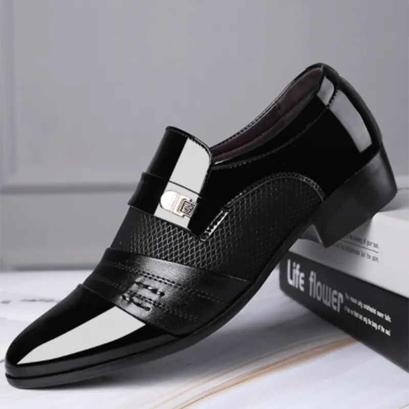 Antigo sapato masculino PU sapatos de couro para homens luxo plus size festa escritório negócios sapatos casuais mocassins zapatos de vestir hombre