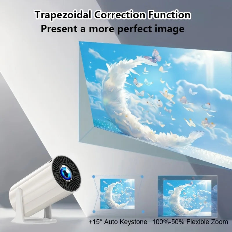 Mini Smart Home Theater Projector Equipped Remote Control, Supports Smart Screen Sharing, Suitable for Home Use And Easter Gifts