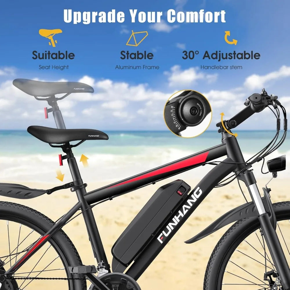 Electric Bike for Adults, Peak 750W Ebike, 50Miles 21.7MPH Adult Electric Bicycles, 26" Electric Mountain Bike, Commuter E Bike