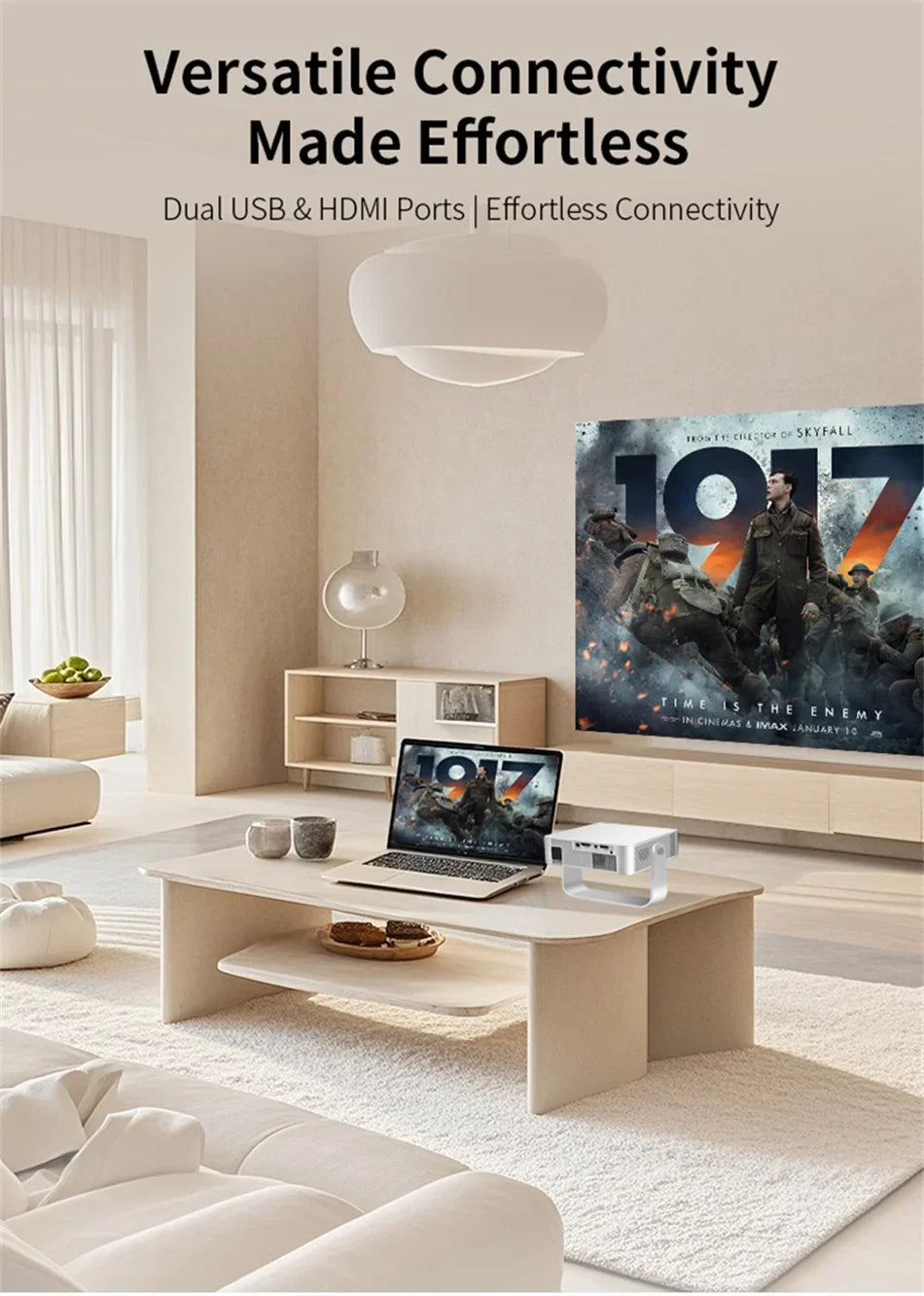 2025 X3 Mini Portable Projector 4k Video Decode Support Android WiFi LED 1080P Home Theater Video Beam Projector for Movies