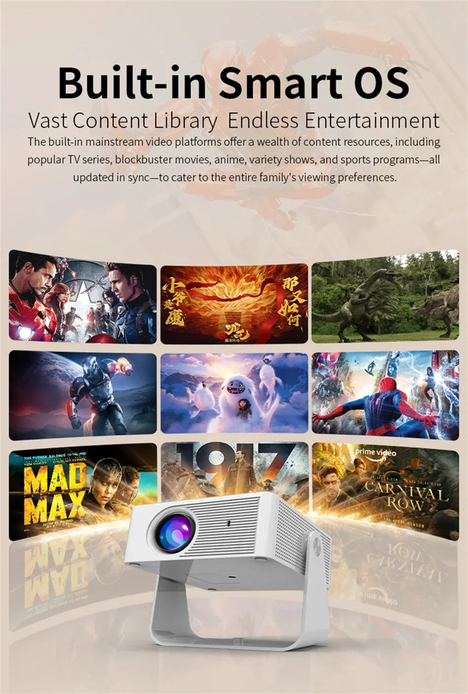 2025 X3 Mini Portable Projector 4k Video Decode Support Android WiFi LED 1080P Home Theater Video Beam Projector for Movies