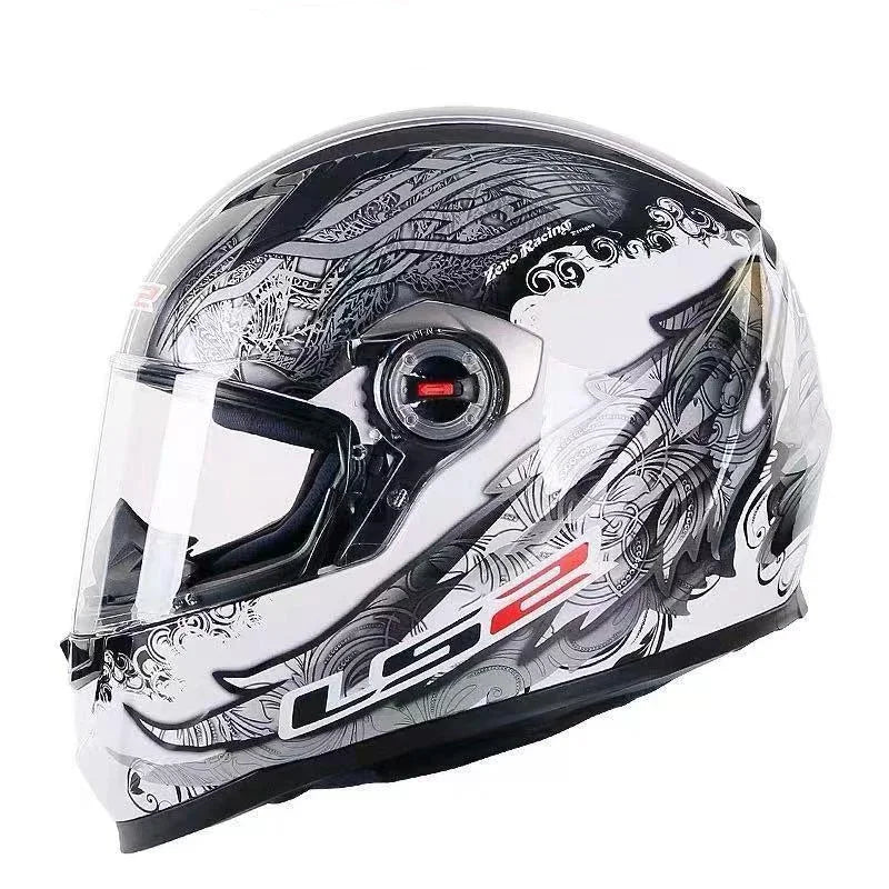 LS2 Full Face Motorcycle Helmet Motocross Helmet Alta resistência ABS Shell ECE aprovado Motorcycle Accessories Cascos Para Moto