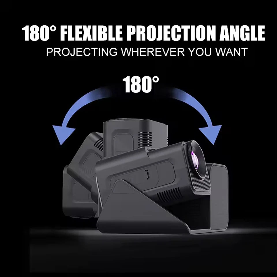 Newly Native 1080P Android 11 4K Projector 200ANSI Wifi6 BT5.0 Karaok Sound For Cinema Outdoor Portable 180° Rotable Projector