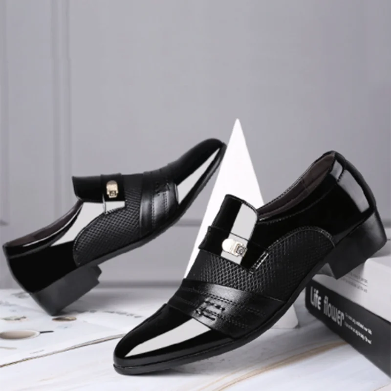 Antigo sapato masculino PU sapatos de couro para homens luxo plus size festa escritório negócios sapatos casuais mocassins zapatos de vestir hombre