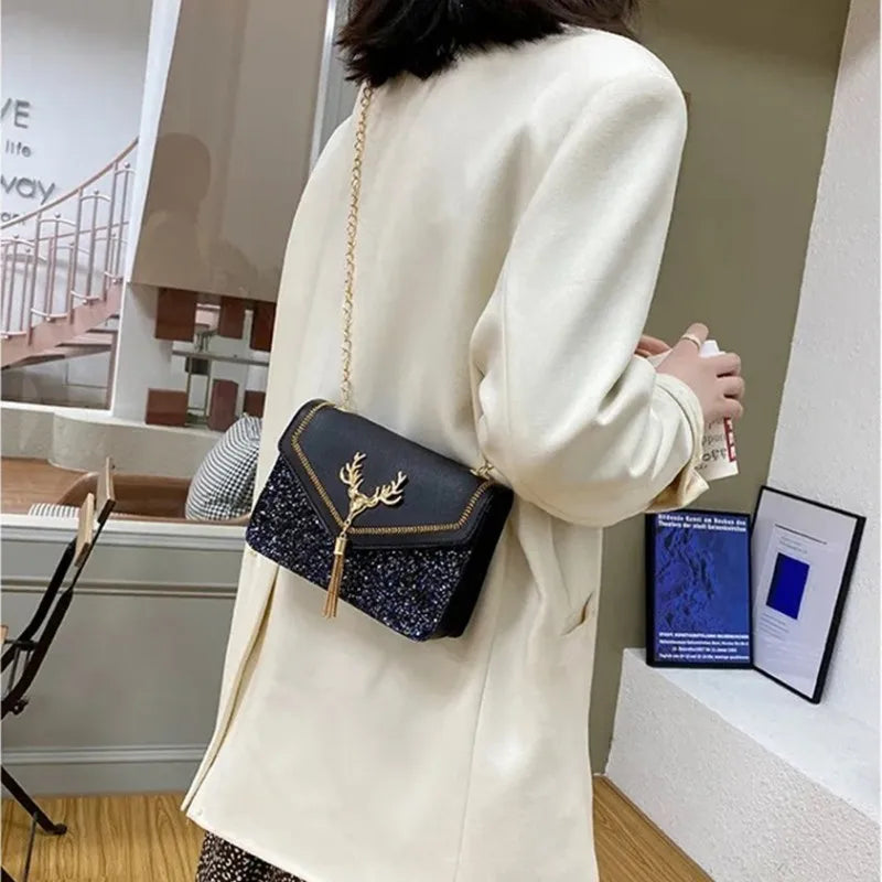 2024 Trendy Shoulder Bags Small Square Messenger Bag Women Female Handbag Phone Purse Pu Leather Crossbody Flap Bag
