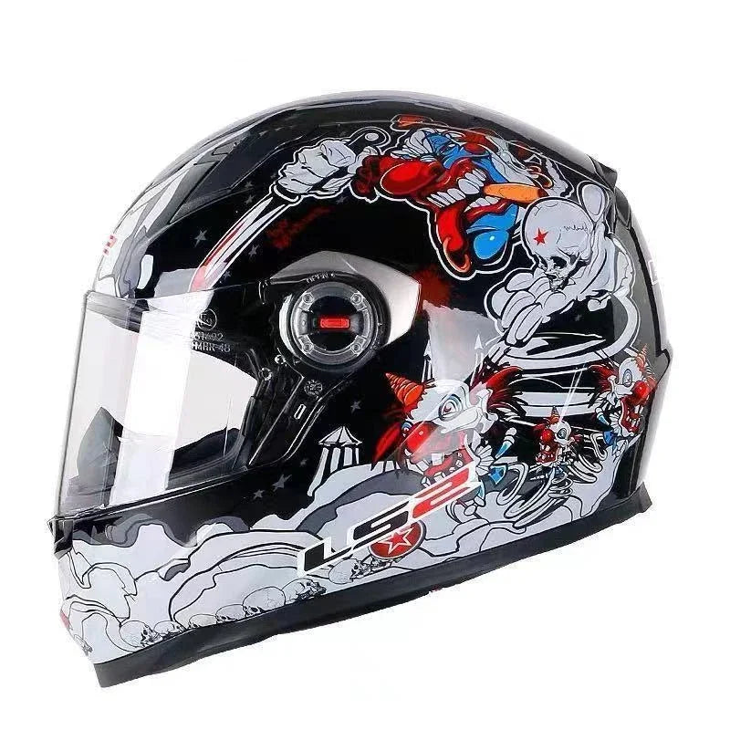 LS2 Full Face Motorcycle Helmet Motocross Helmet Alta resistência ABS Shell ECE aprovado Motorcycle Accessories Cascos Para Moto