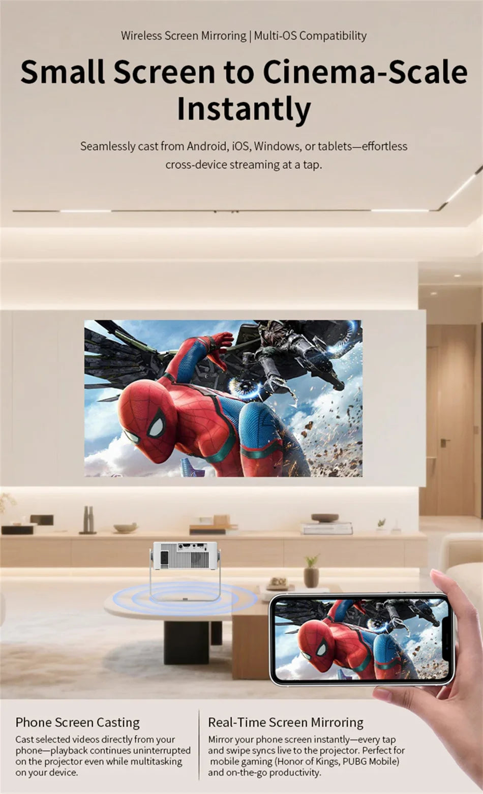 2025 X3 Mini Portable Projector 4k Video Decode Support Android WiFi LED 1080P Home Theater Video Beam Projector for Movies