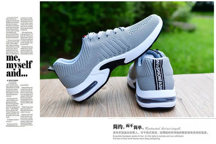 Vulcanized Shoes Male Sneakers 2023 Fashion Summer Air Mesh Breathable Wedges Sneakers For Men Plus Size