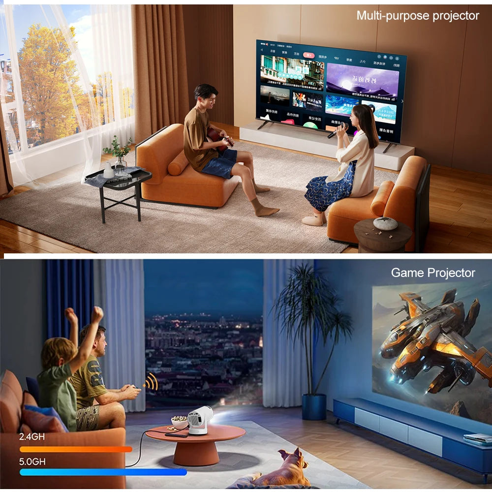 Salange HY300 Ultra 4K Movie Android11 Projector WiFi6 BT5.4 Outdoor Home Theater Auto Vertical Keystone 2025 New Release HY300