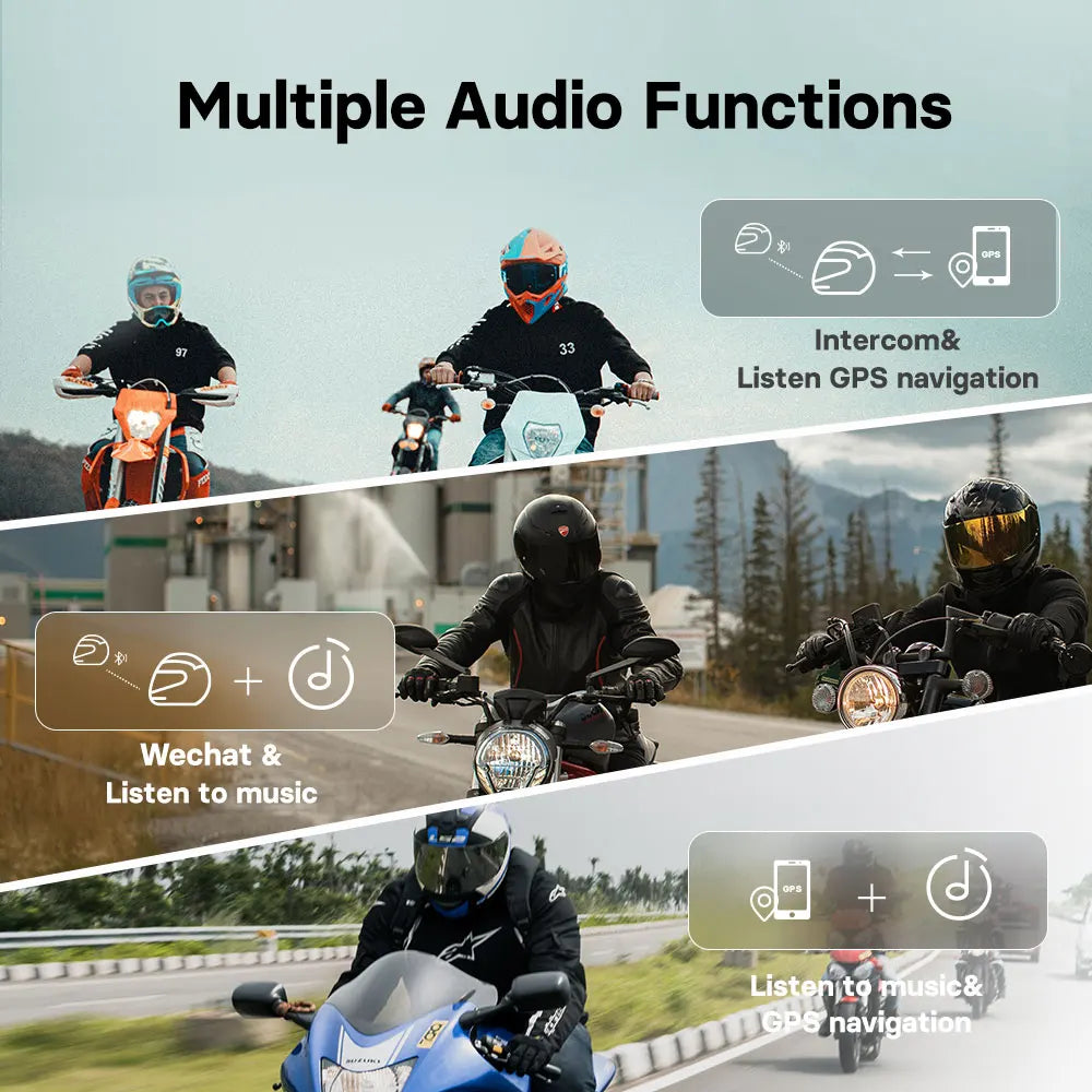 Freedconn R1 Pro Bluetooth Motocicleta Intercom Capacete Headset Grupo Alto-falante Fone de ouvido WiFi App Moto Dash Cam Moto Auto Dvr