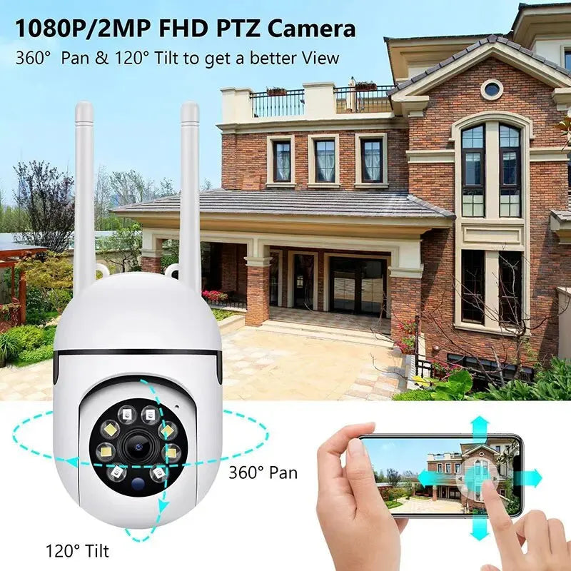 Câmera sem fio IP PTZ 5GHZ WIFI Rastreamento automático Zoom 4X Câmera de segurança Câmera de rede de vigilância CCTV de visão noturna em cores