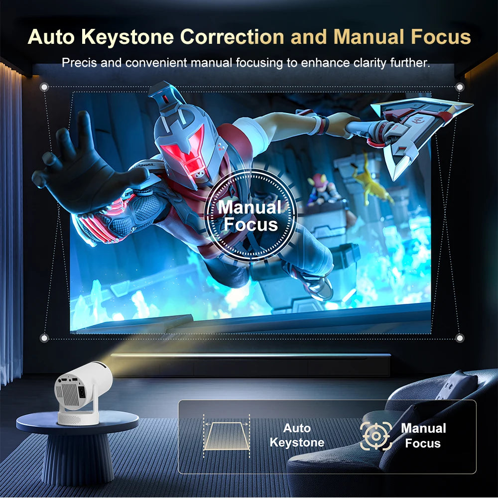 Salange HY300 Ultra 4K Movie Android11 Projector WiFi6 BT5.4 Outdoor Home Theater Auto Vertical Keystone 2025 New Release HY300