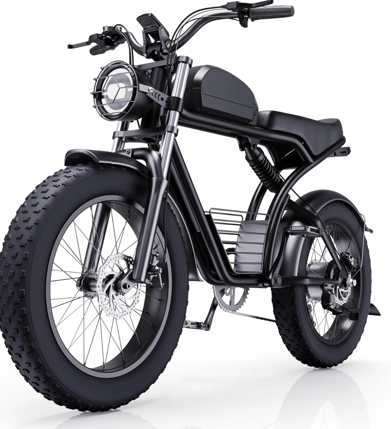 K7 Max ebike Adult 2000W electric bicycle with Dual Suspension, 48V 23AH Battery,20 Inch 4.0 Fat Tire Men's E-Mountain bike