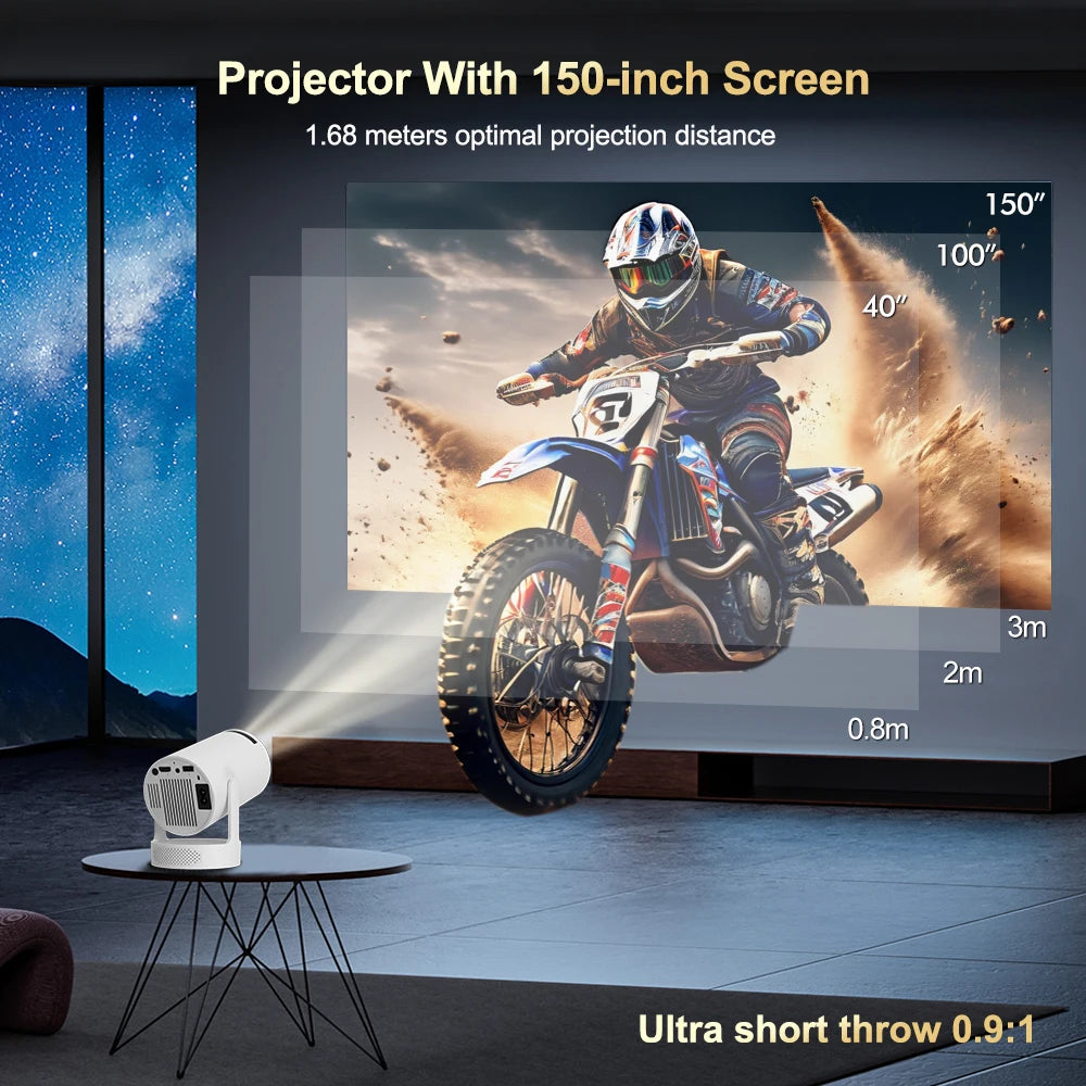 Salange HY300 Ultra 4K Movie Android11 Projector WiFi6 BT5.4 Outdoor Home Theater Auto Vertical Keystone 2025 New Release HY300
