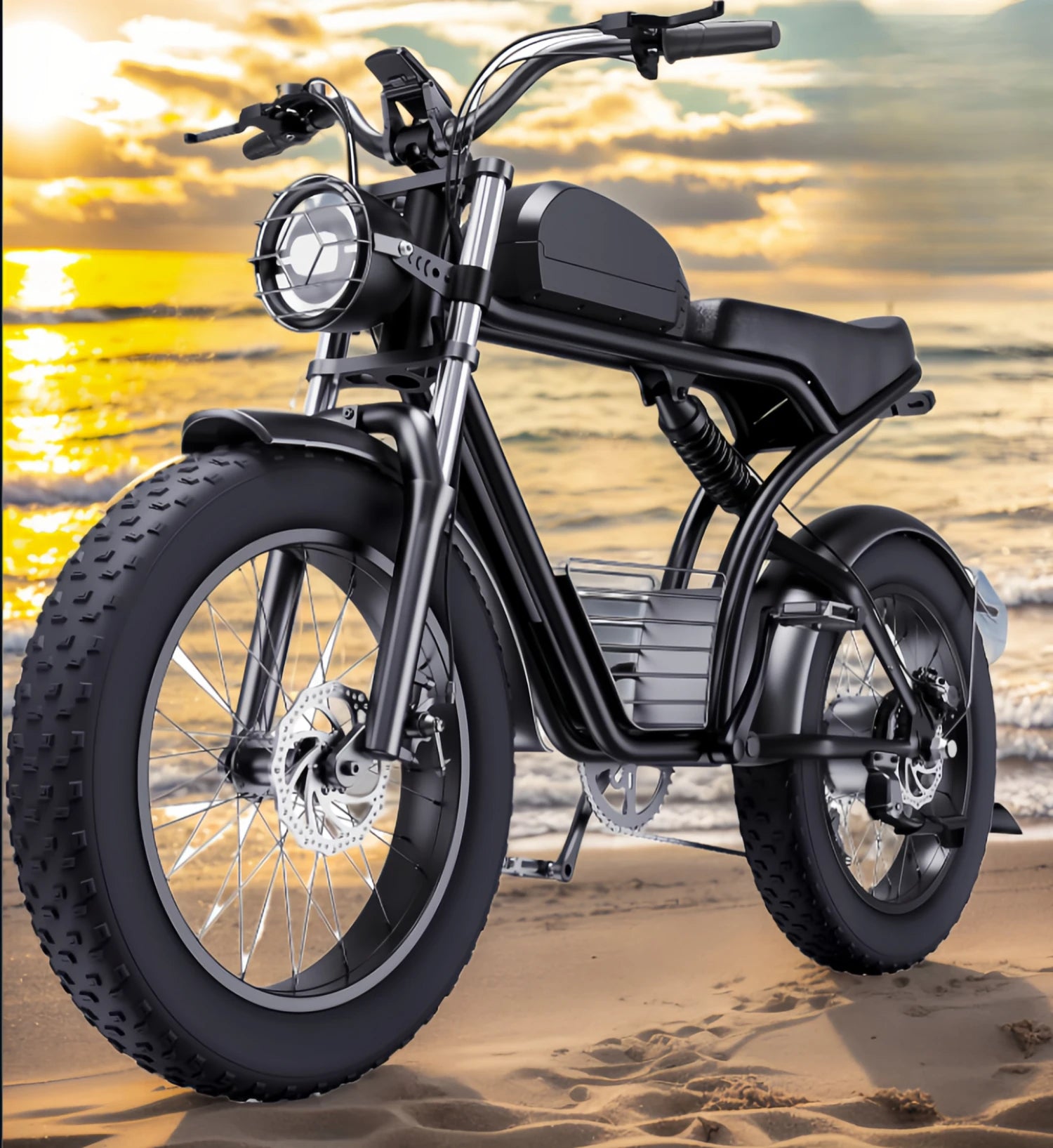 K7 Max ebike Adult 2000W electric bicycle with Dual Suspension, 48V 23AH Battery,20 Inch 4.0 Fat Tire Men's E-Mountain bike