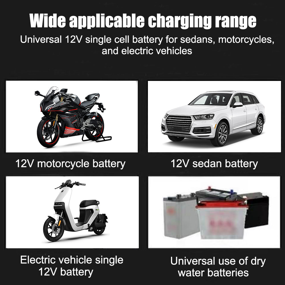 220V Power Puls Repair Charger Car Battery Charger 12V 2A LED Display Moto Truck Battery Charger Wet Dry Lead Acid Battery