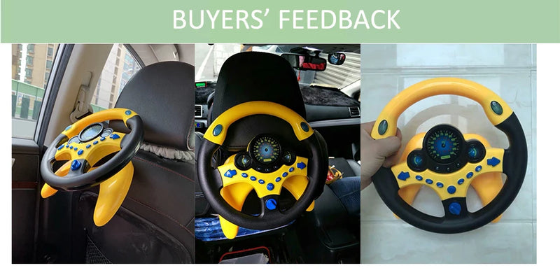 Cute Children Steering Wheel Toy with Light Simulation Driving Sound Music funny Educational Baby Electronic Travel kids toys