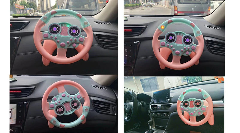 Cute Children Steering Wheel Toy with Light Simulation Driving Sound Music funny Educational Baby Electronic Travel kids toys