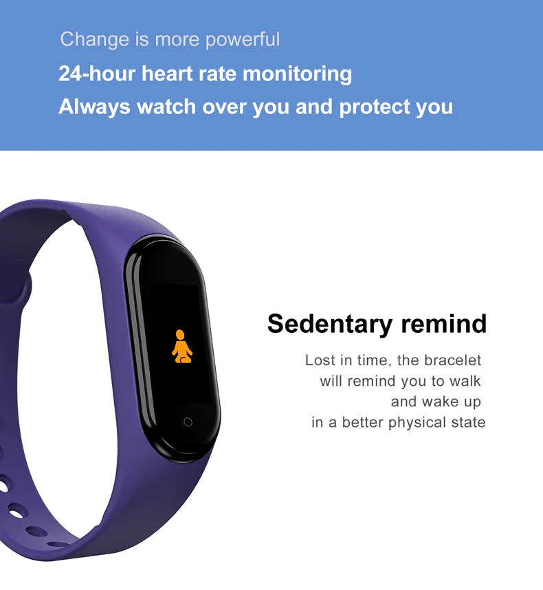 New Smart Watch Wristband IP65 Waterproof Watch Blood Pressure Heart Rate Monitor Fitness Tracker Call Running Smart Bracelet