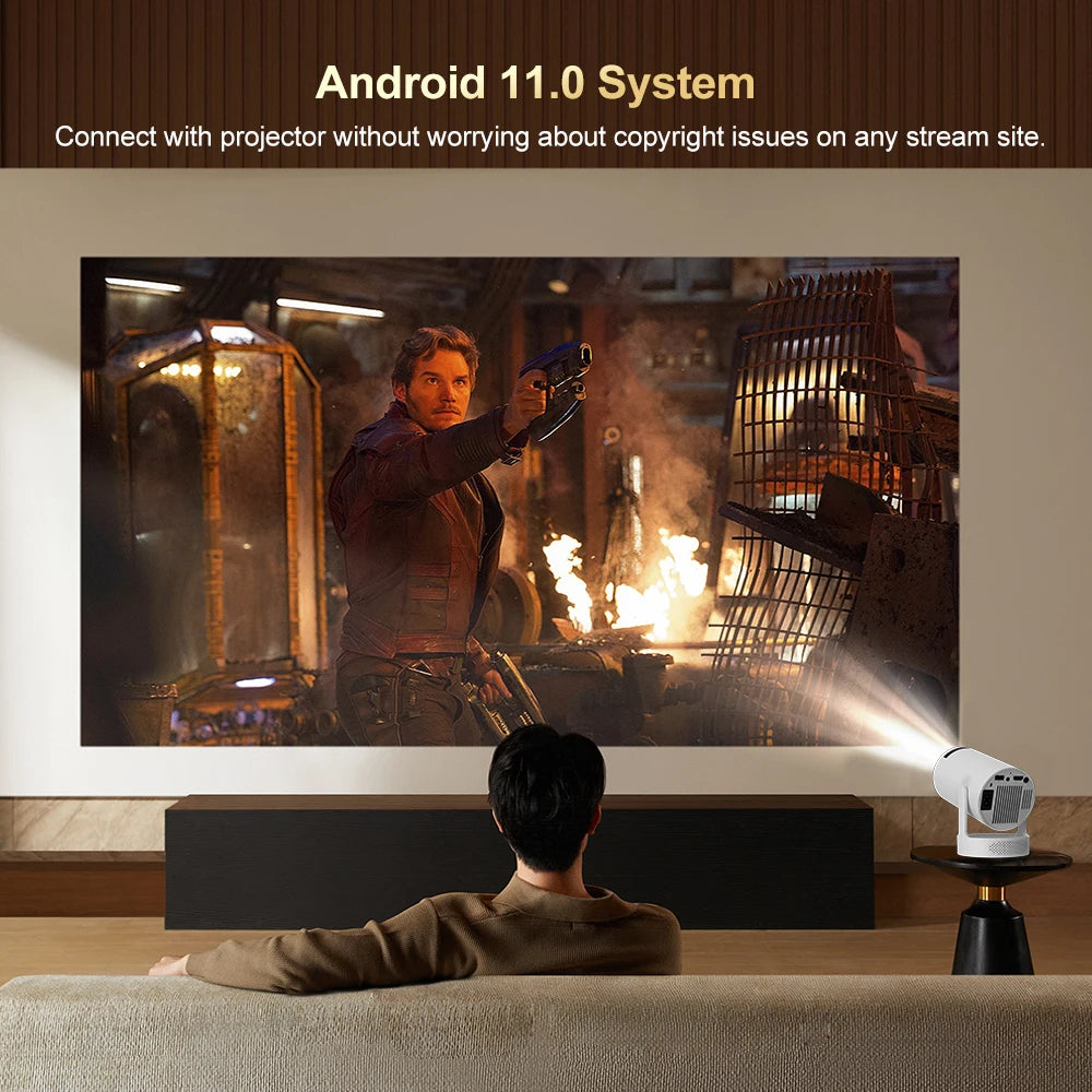 Salange HY300 Ultra 4K Movie Android11 Projector WiFi6 BT5.4 Outdoor Home Theater Auto Vertical Keystone 2025 New Release HY300