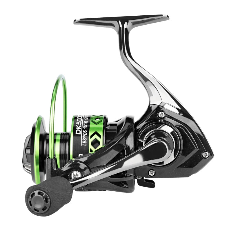 2024 New All-Metal Black Green Fishing Reel Freshwater Seawater Dual Use Max Drag 12Kg Spinning Reel Durable Carp Fishing Tackle