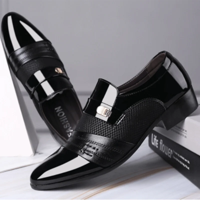 Former Men Shoe PU Leather Shoes for Men Luxury Plus Size Party Office Business Casual Shoes Loafers Zapatos De Vestir Hombre