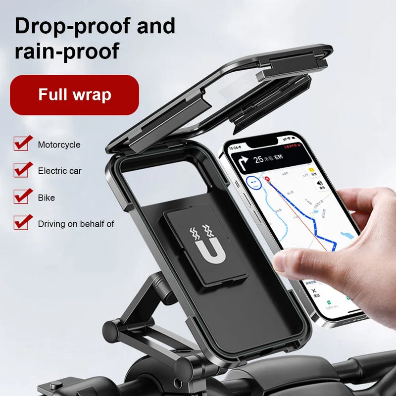 Waterproof Motorcycle Bike Mobile Phone Holder Support Universal Bicycle GPS 360° Swivel Adjustable Motorcycle Cellphone Holder