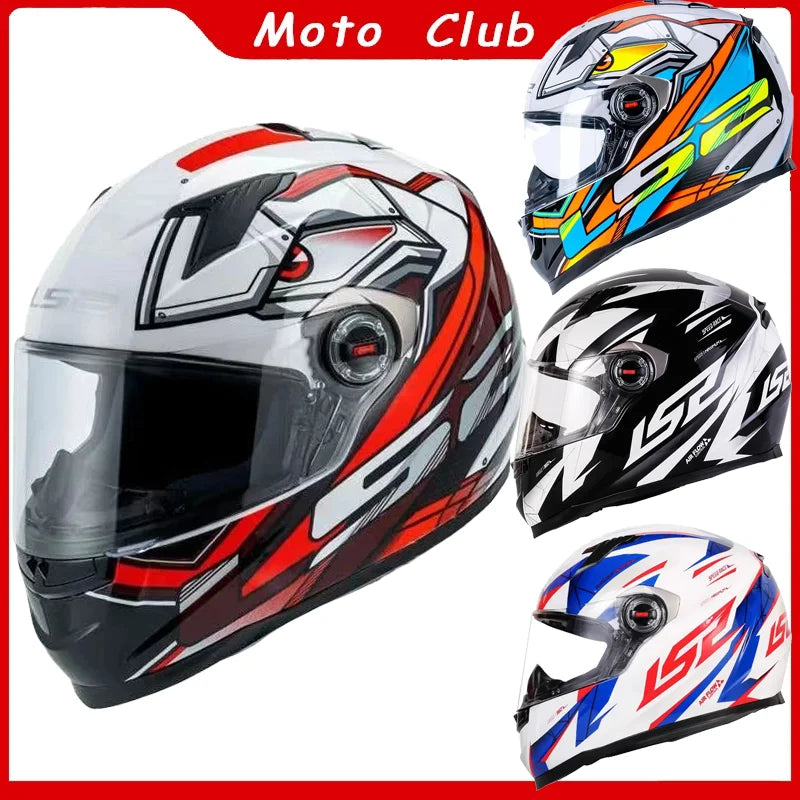 LS2 Full Face Motorcycle Helmet Motocross Helmet High-strength ABS Shell ECE Approved Motorcycle Accessories Cascos Para Moto