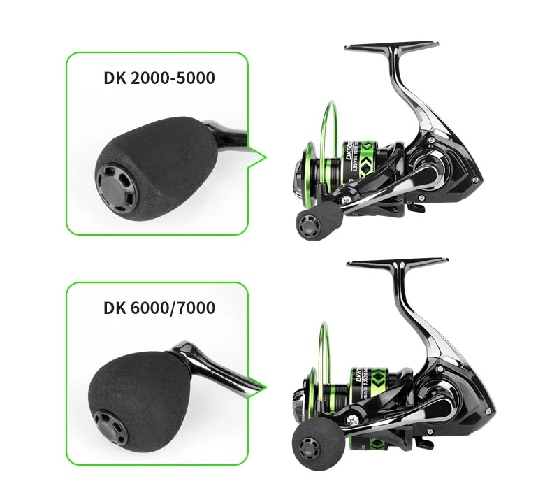 2024 New All-Metal Black Green Fishing Reel Freshwater Seawater Dual Use Max Drag 12Kg Spinning Reel Durable Carp Fishing Tackle