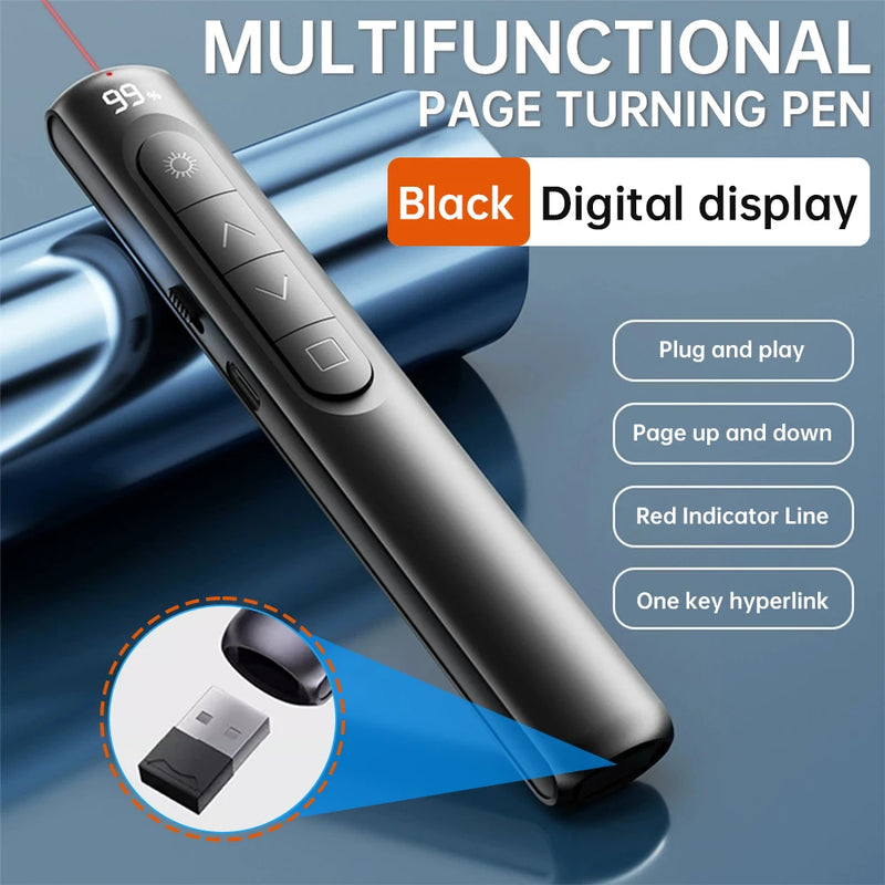 Powerpoint Pen Wireless Presentation Clicker Type-C Rechagable Remote Control Pen for Office Teaching Projector PPT Presenter