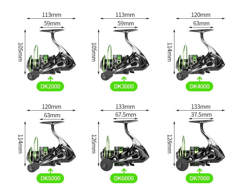 2024 New All-Metal Black Green Fishing Reel Freshwater Seawater Dual Use Max Drag 12Kg Spinning Reel Durable Carp Fishing Tackle