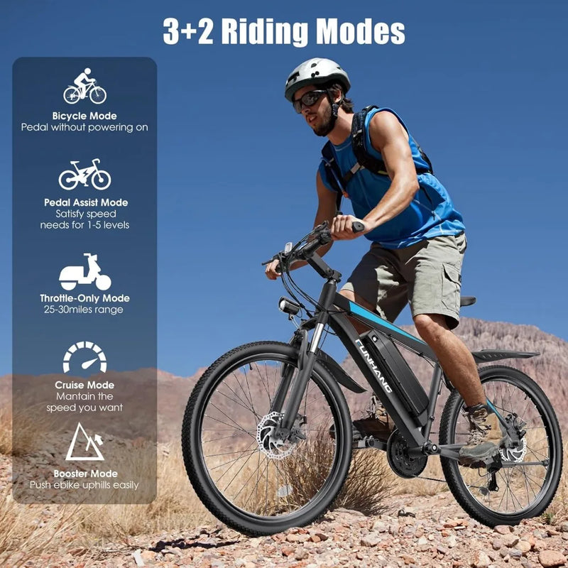 Electric Bike for Adults, Peak 750W Ebike, 50Miles 21.7MPH Adult Electric Bicycles, 26" Electric Mountain Bike, Commuter E Bike