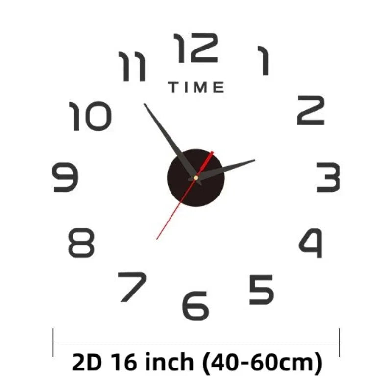 Modern Design Large Wall Clock 3D DIY Quartz Clocks Fashion Watches Acrylic Mirror Stickers Living Room Home Decor Horloge