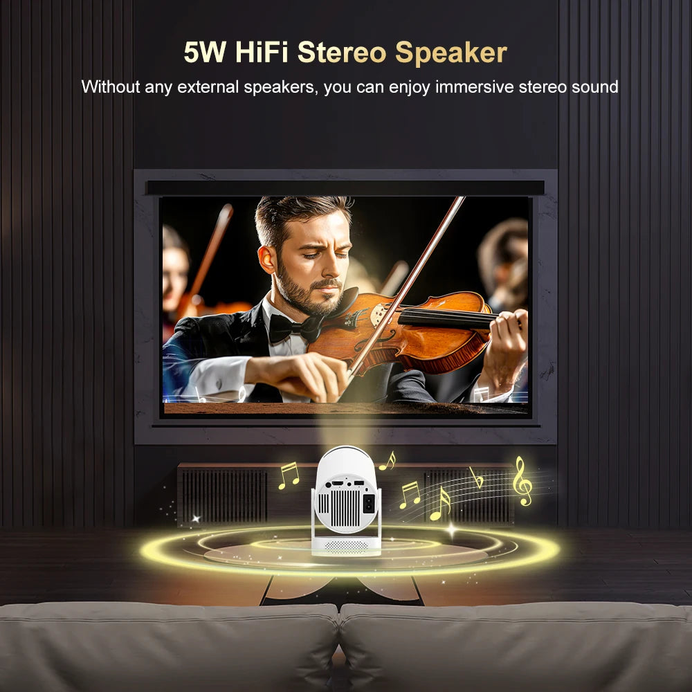 Salange HY300 Ultra 4K Movie Android11 Projector WiFi6 BT5.4 Outdoor Home Theater Auto Vertical Keystone 2025 New Release HY300