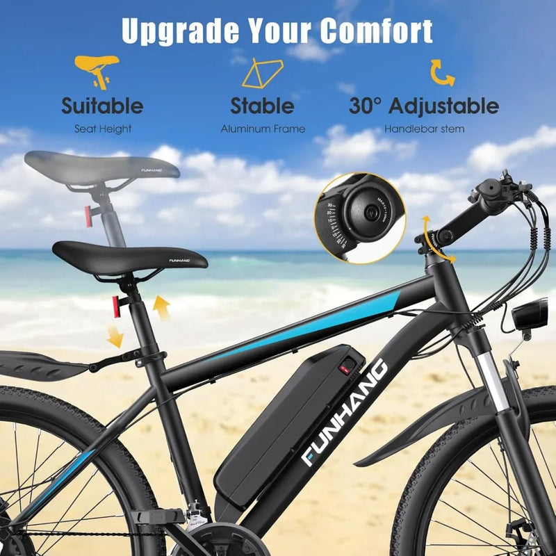 Electric Bike for Adults, Peak 750W Ebike, 50Miles 21.7MPH Adult Electric Bicycles, 26" Electric Mountain Bike, Commuter E Bike