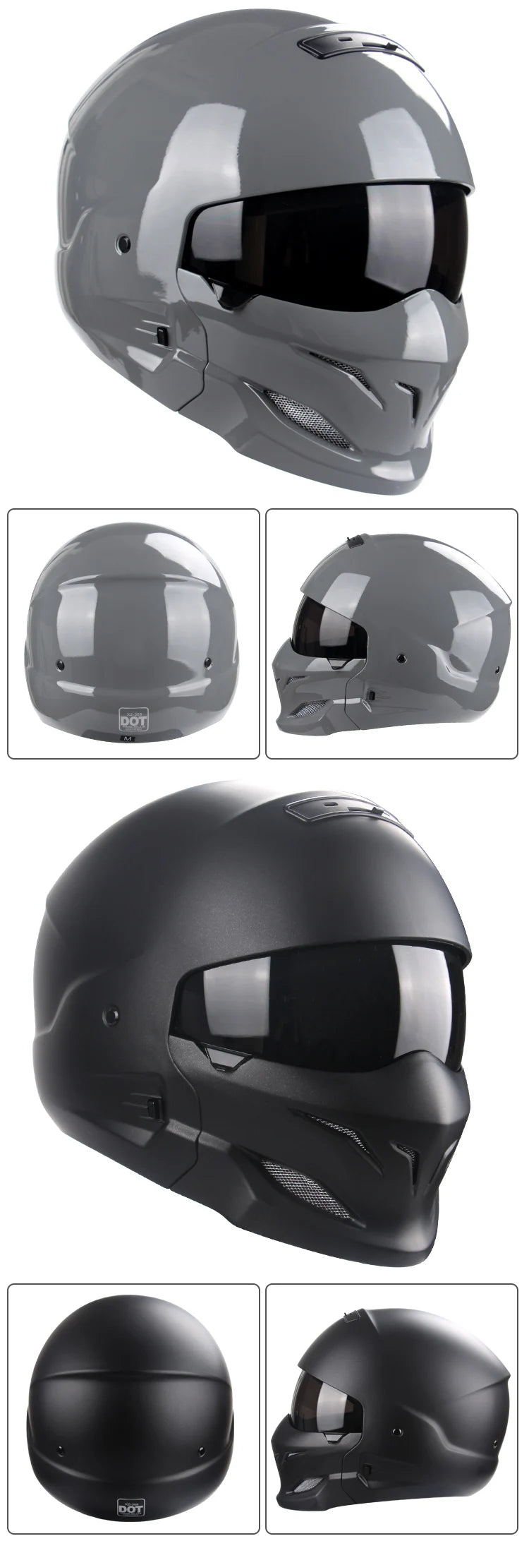 2022 Scorpion Helmet Detachable Multi-purpose Combination Helmet Motorcycle Locomotive Personality Half Predator Helmet