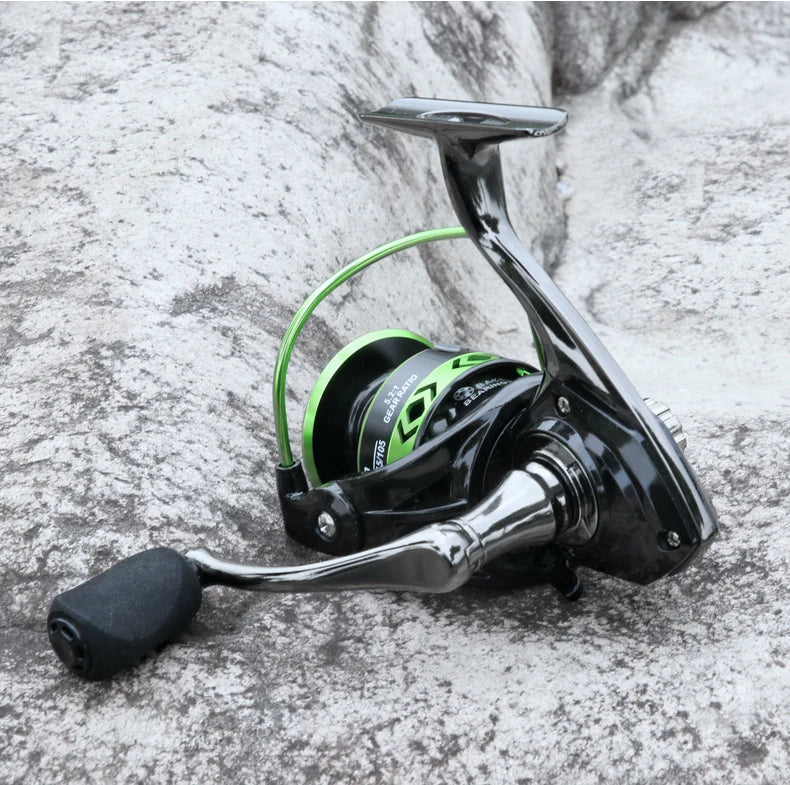 2024 New All-Metal Black Green Fishing Reel Freshwater Seawater Dual Use Max Drag 12Kg Spinning Reel Durable Carp Fishing Tackle