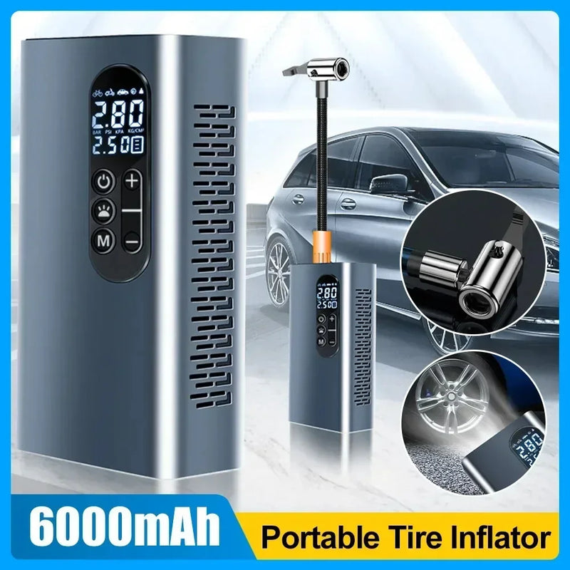 Xiaomi Aluminum Alloy Cordless Car Tire Inflator 6000mAh USB Rechargeable Air Compressor for Car Motorcycles Bicycles Balls