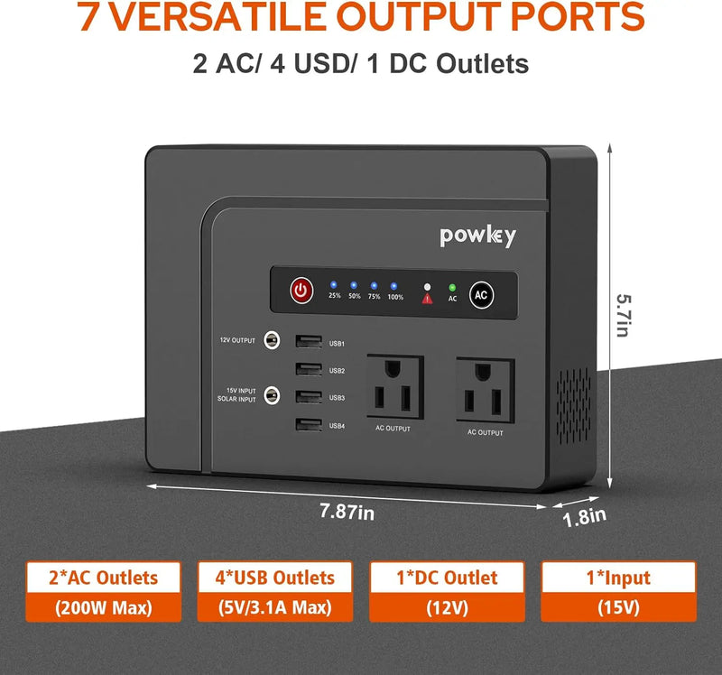 Solar Generator with Panel Portable Power Station with Solar Panel 40W 110V Pure Sine Wave DC/USB/AC Outlet