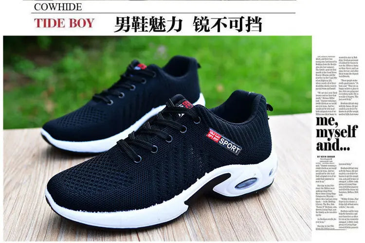 Vulcanized Shoes Male Sneakers 2023 Fashion Summer Air Mesh Breathable Wedges Sneakers For Men Plus Size