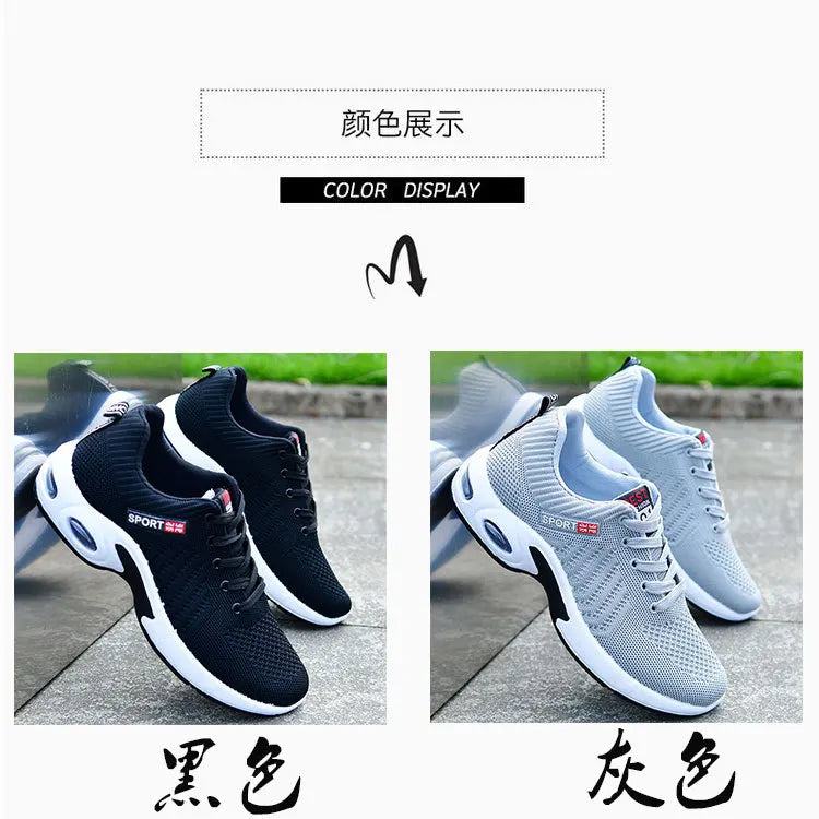 Vulcanized Shoes Male Sneakers 2023 Fashion Summer Air Mesh Breathable Wedges Sneakers For Men Plus Size