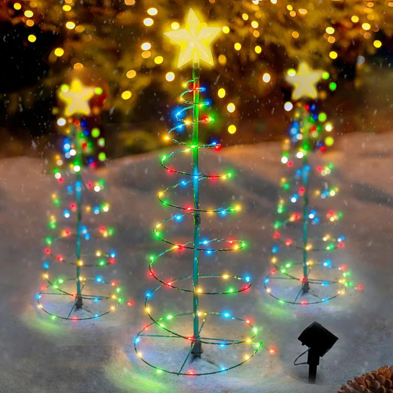 Outdoor Waterproof Solar Led Christmas Tree Decoration Solar Powered String Lights New Year 2023 Ornament Garden Decoration