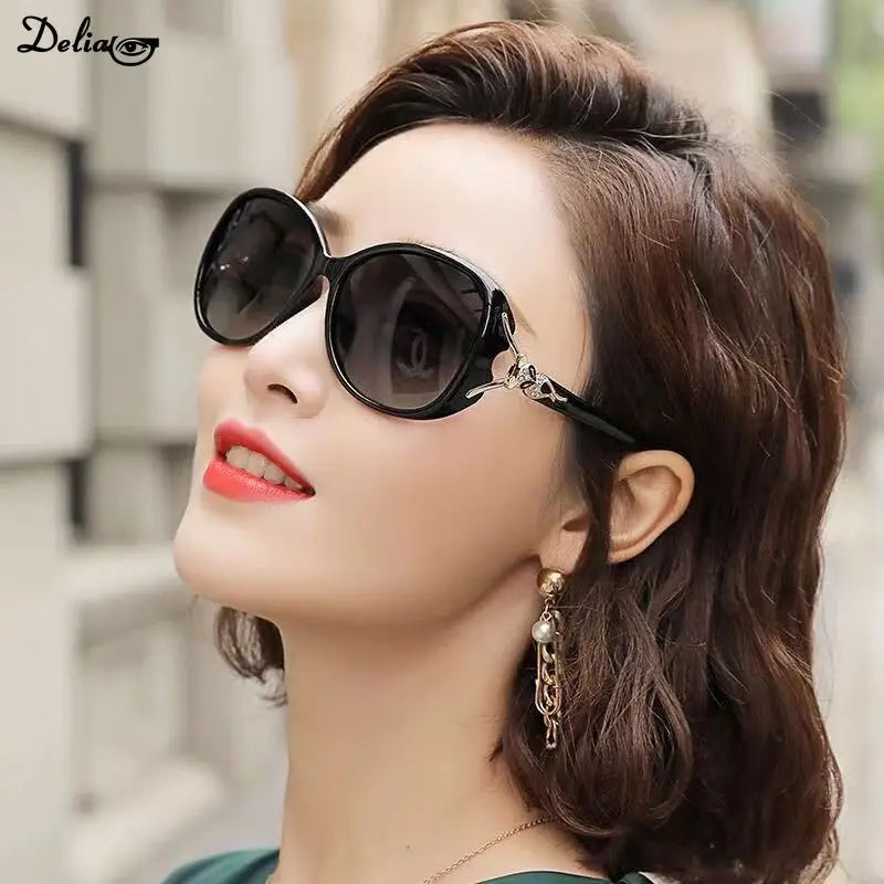 Classic Round Sunglasses Women UV Blocking Textured Sunglasses Gradient Black Outdoor Sunglasses Oculos Sol Feminino UV400