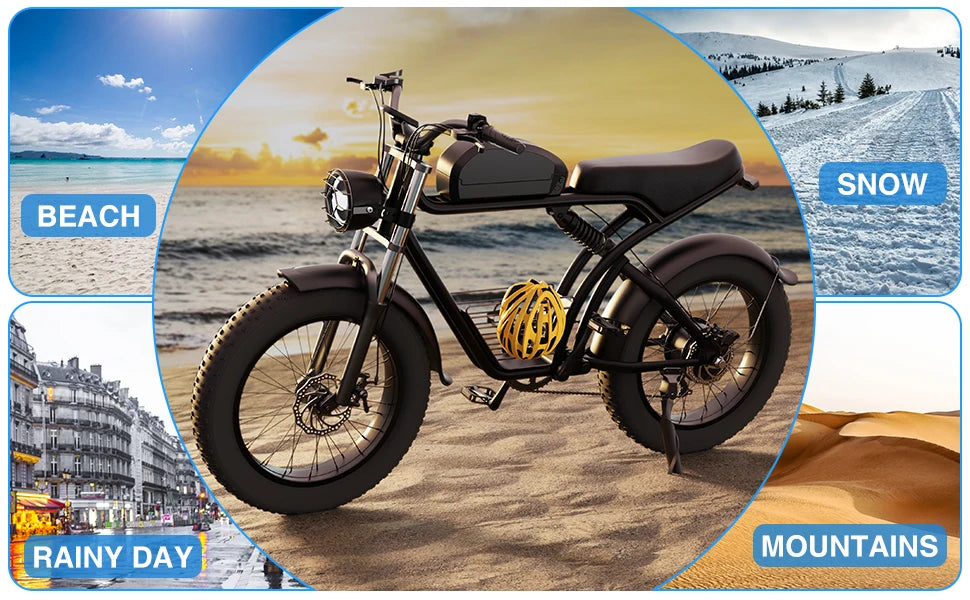 K7 Max ebike Adult 2000W electric bicycle with  Dual Suspension, 48V 23AH  Battery,20 Inch 4.0 Fat Tire  Men's E-Mountain bike