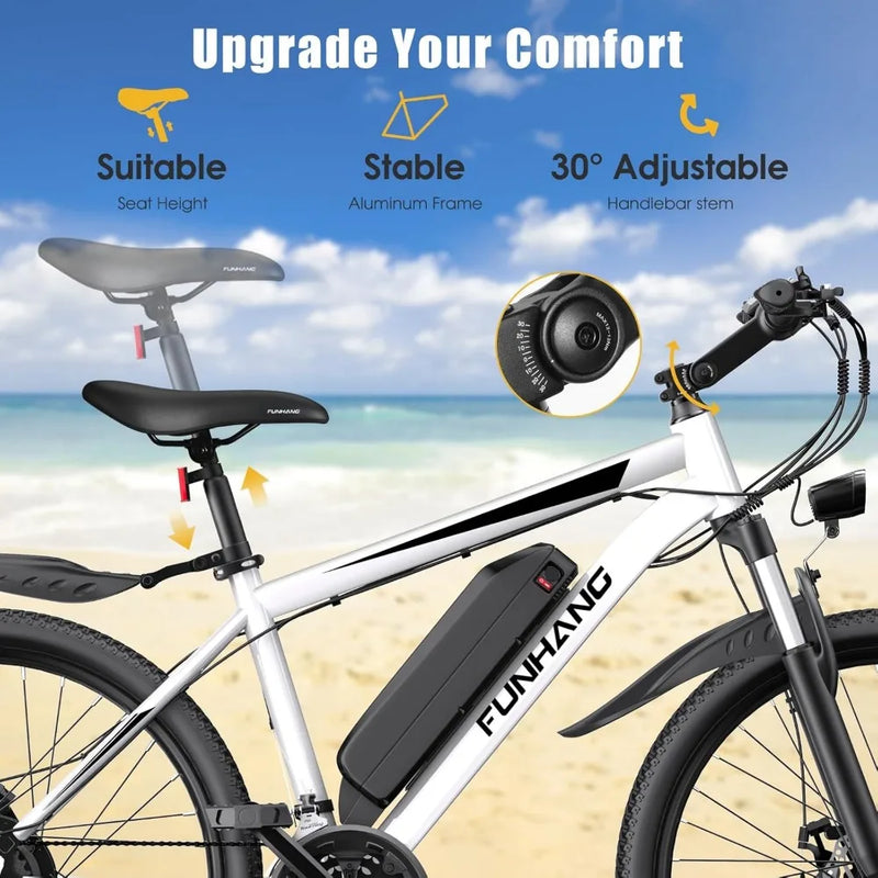 Electric Bike for Adults, Peak 750W Ebike, 50Miles 21.7MPH Adult Electric Bicycles, 26" Electric Mountain Bike, Commuter E Bike